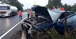 Sağanak Nedeniyle Otomobil Takla Attı: 2 Yaralı