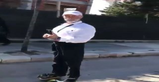 (Özel) Yaşlı Adamın Kaykay Keyfi