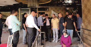 Başkan Türkmenoğlundan Yangında Hasar Gören İş Yerlerine Ziyaret