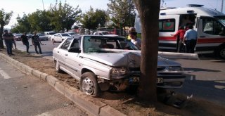Samsunda Otomobil Ağaca Çarptı: 2 Yaralı