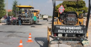 Beyşehirde Sıcak Asfalt Çalışmaları Sürüyor