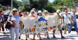 “Kozakta Altına Hayır” Eylemine Ayvalık Tabiat Platformu Da Destek Verdi