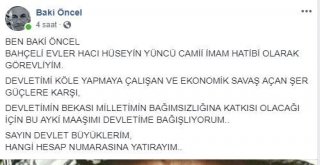 Nevşehirde Görev Yapan İmam 1 Aylık Maaşını Devlete Bağışladı