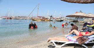 Mavi Bayraklı Halk Plajında Deniz Dibi Temizliği