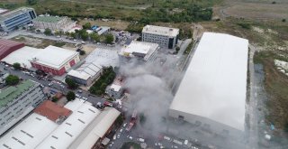 Avcılarda Tekstil Atölyesindeki Yangın Havadan Görüntülendi
