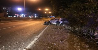 Önce Ağaçlara Sonra Bariyerlere Çarparak Durabildi