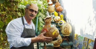 Emekli Ziraatçı Su Kabaklarını Sanat Eserine Dönüştürüyor