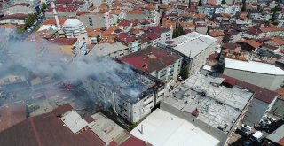 (Özel) Beyoğlunda Tekstil Atölyesindeki Yangın Havadan Görüntülendi