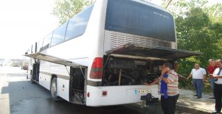 46 Öğrencinin Bulunduğu Yolcu Otobüsünde Yangın