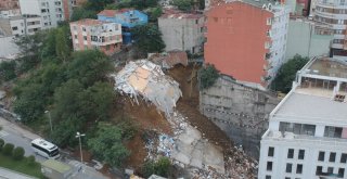Beyoğlunda Çöken Binanın Enkazındaki Son Durum Havadan Görüntülendi