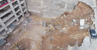 Ümraniyede Çöken İstinat Duvarı Havadan Görüntülendi