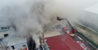 Avcılarda Tekstil Atölyesindeki Yangın Havadan Görüntülendi