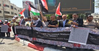 Filistinli Şehitlerin Aileleri İsraili Protesto Etti
