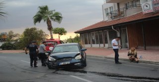 Manavgatta Otomobil Palmiyeye Çarptı: 1 Yaralı