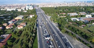 Okulların Açıldığı İlk Gün Akşam Trafiği Havadan Görüntülendi
