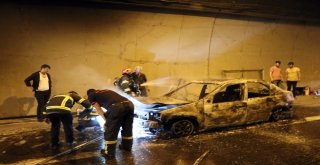 Tem İzmit Tünellerinde Otomobil Yandı, İnsanlar Tünelde Mahsur Kaldı