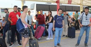 Bayram Tatilini Memleketinde Geçirmek İsteyenler Otobüs Terminaline Akın Etti