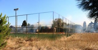 Çanakkalede Otluk Alanda Çıkan Yangın Evlere Zarar Verdi