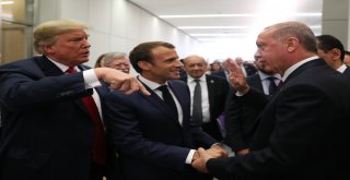 Cumhurbaşkanı Erdoğandan Macron Ve Trump İle Samimi Sohbet