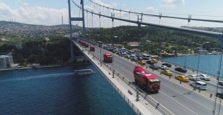 Trafiğe Kapatılan 15 Temmuz Şehitler Köprüsü Havadan Görüntülendi