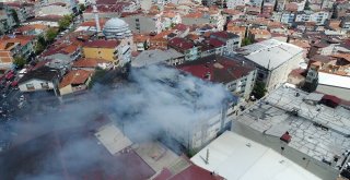 (Özel) Beyoğlunda Tekstil Atölyesindeki Yangın Havadan Görüntülendi