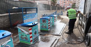Siirtte Çöp Konteynırları Dezenfekte Ediliyor