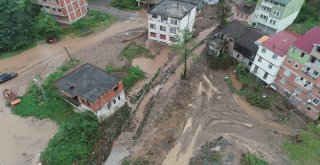 Trabzonun Araklı İlçesinde Yaşanan Selin Boyutu Havadan Görüntülendi
