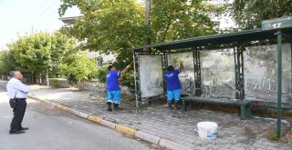 Isparta Belediyesinden  Durak Temizliği