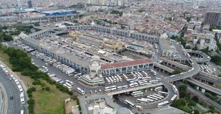 Otogardaki Bayram Yoğunluğu Havadan Görüntülendi