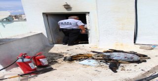 Antalyada Asansör Makine Dairesindeki Yangın Korkuttu