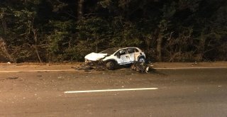 Önce Ağaçlara Sonra Bariyerlere Çarparak Durabildi