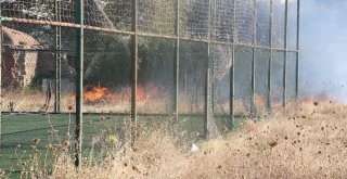 Çanakkalede Otluk Alanda Çıkan Yangın Evlere Zarar Verdi