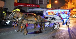 Antalyada Fayton Otomobile Arkadan Çarptı: 1 Yaralı