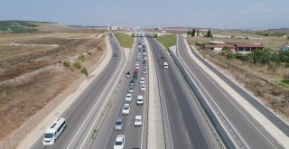 Bursada Bayram Tatili Yoğunluğu Havadan Görüntülendi