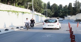 Başkan Aydın 500 Bisikletliyle Trafikte