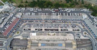 Otogardaki Bayram Yoğunluğu Havadan Görüntülendi