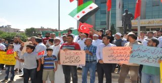 Reyhanlıdaki Suriyelilerden İdlibe Müdahaleye Protesto