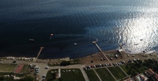 Foçada Denizdeki Kirlilik Havadan Görüntülendi