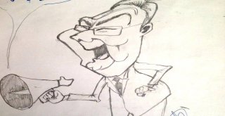 Yaptığı Kara Kalem Resim Ve Karikatürler Büyük İlgi Görüyor