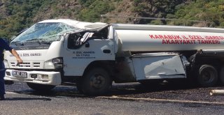 Karabükte Yakıt Dolu Tanker Takla Attı, Litrelerce Yakıt Yola Döküldü