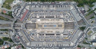 Otogardaki Bayram Yoğunluğu Havadan Görüntülendi