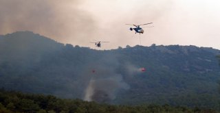 Kumlucadaki Yangında Soğutma Çalışmaları Devam Ediyor