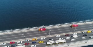 Trafiğe Kapatılan 15 Temmuz Şehitler Köprüsü Havadan Görüntülendi