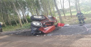 Hatalı Sollama Yapan Kamyonla Traktör Çarpıştı: 1 Yaralı