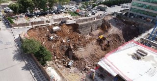 Ümraniyede Çöken İstinat Duvarı Havadan Görüntülendi