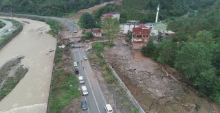 Trabzonun Araklı İlçesinde Yaşanan Selin Boyutu Havadan Görüntülendi