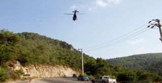 Fethiyede Helikopter İle Havadan Trafik Denetimi