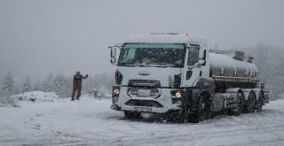 Bolu Dağında Kar Yağışı Etkili Oluyor