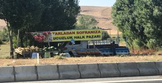 Yol Kenarında Satılan Meyve Ve Sebzelere Yoğun İlgi