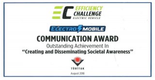 Erünün Elektrikli Aracı Voltacar, Tübitaktan “Comunication Award” Aldı